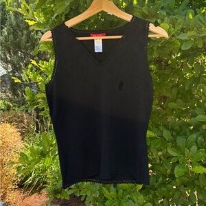 Anne Klein Black V-Neck Tank Top